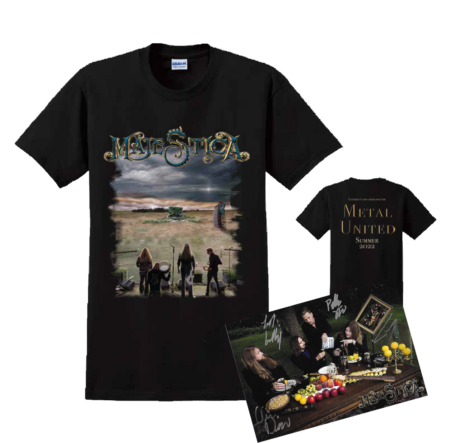 Metal United T-Shirt + Signed Postcard